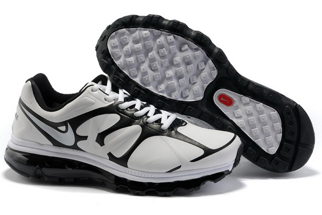 Nike Air Max 2012 Leather White Black For Mens Shoes - Click Image to Close